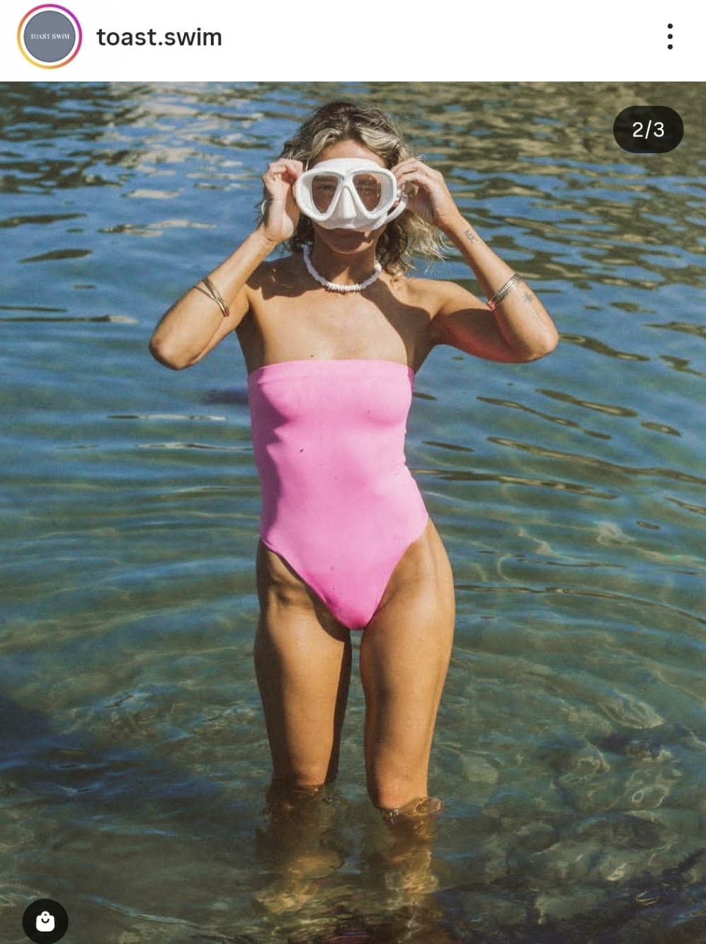 Toast Swim Signature Tube One-Piece Sunset Pink Swimsuit Small NWOT